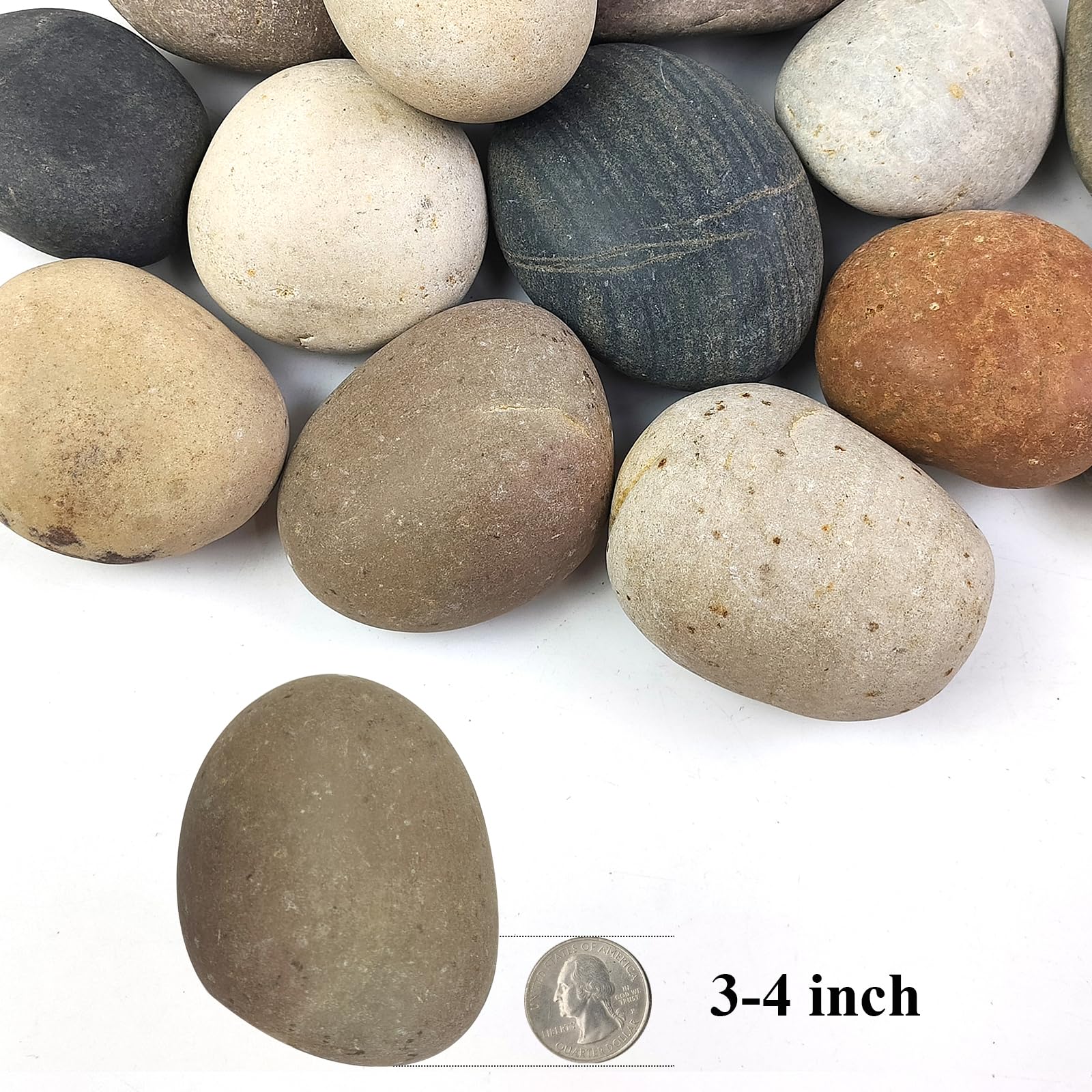 SHIZWU river rocks in a fountain showing enhanced wet color and polished look