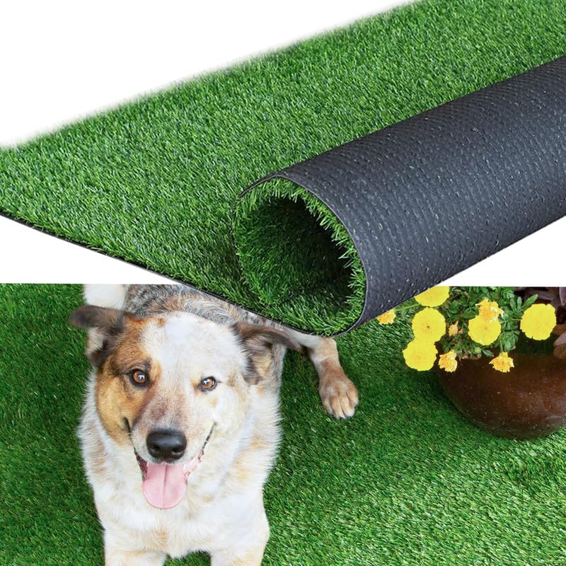 SHNOSU front view of 4x6 ft turf rug showing neat lawn-like surface and curb appeal