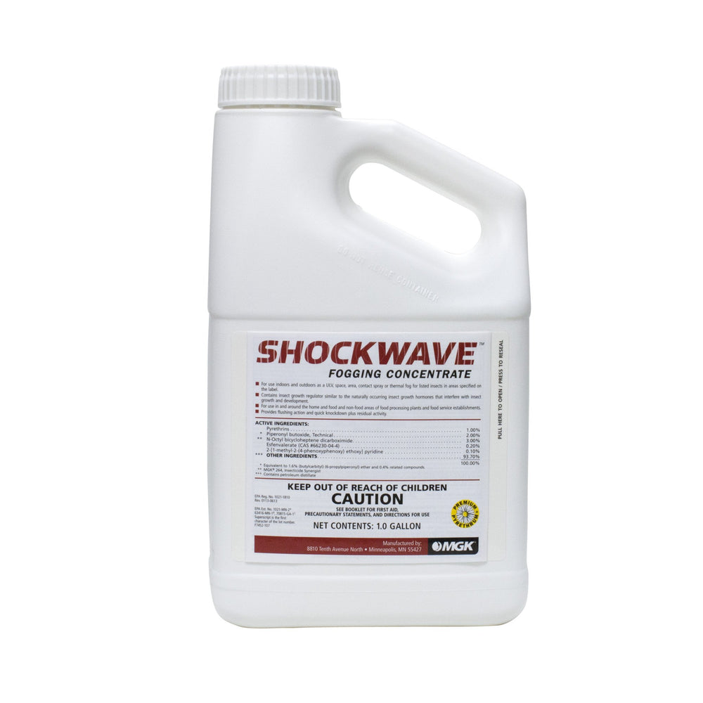Shock Wave bottle front view showing label and capacity, clear identification benefit