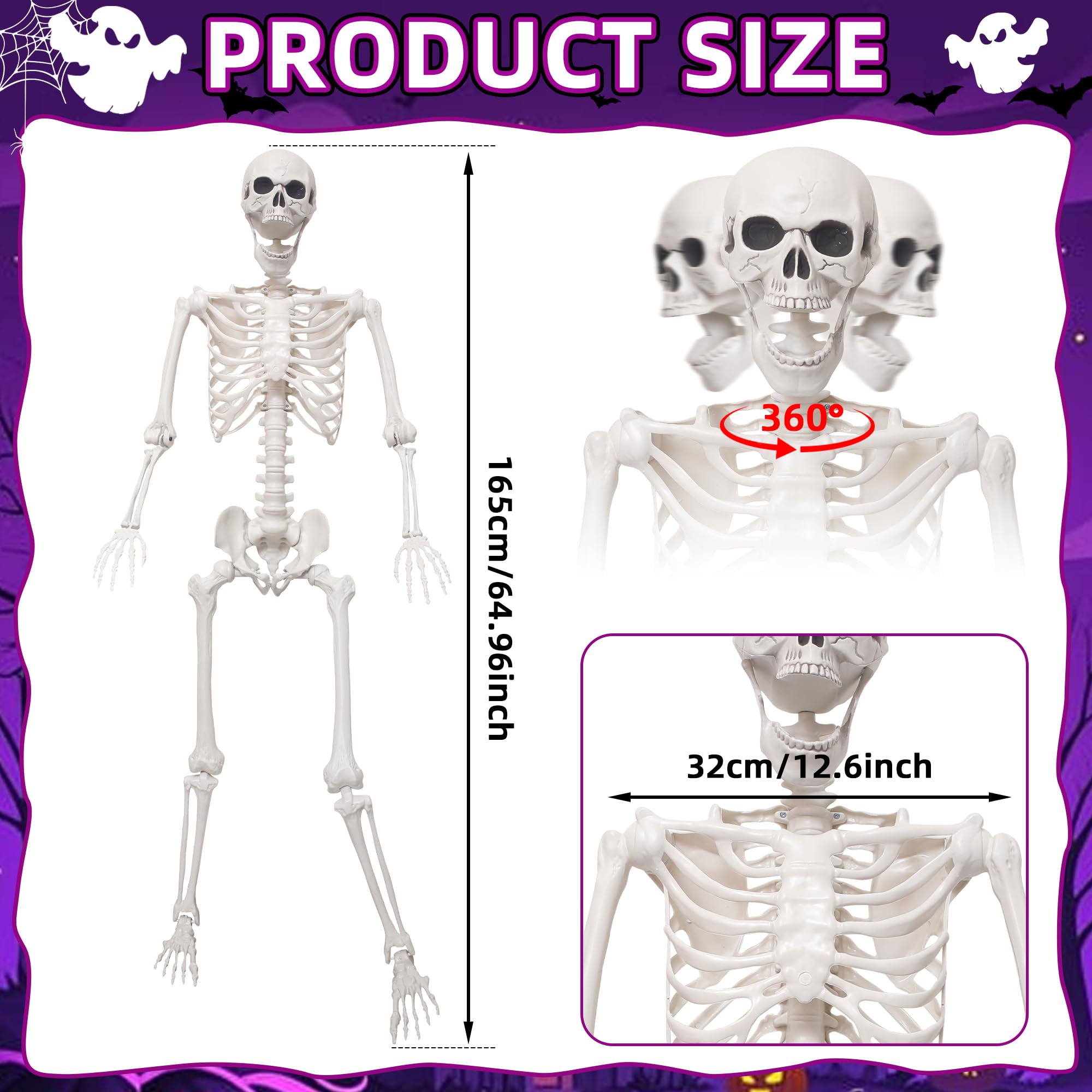 SHOCOSTO skeleton in yard display creating dramatic Halloween atmosphere