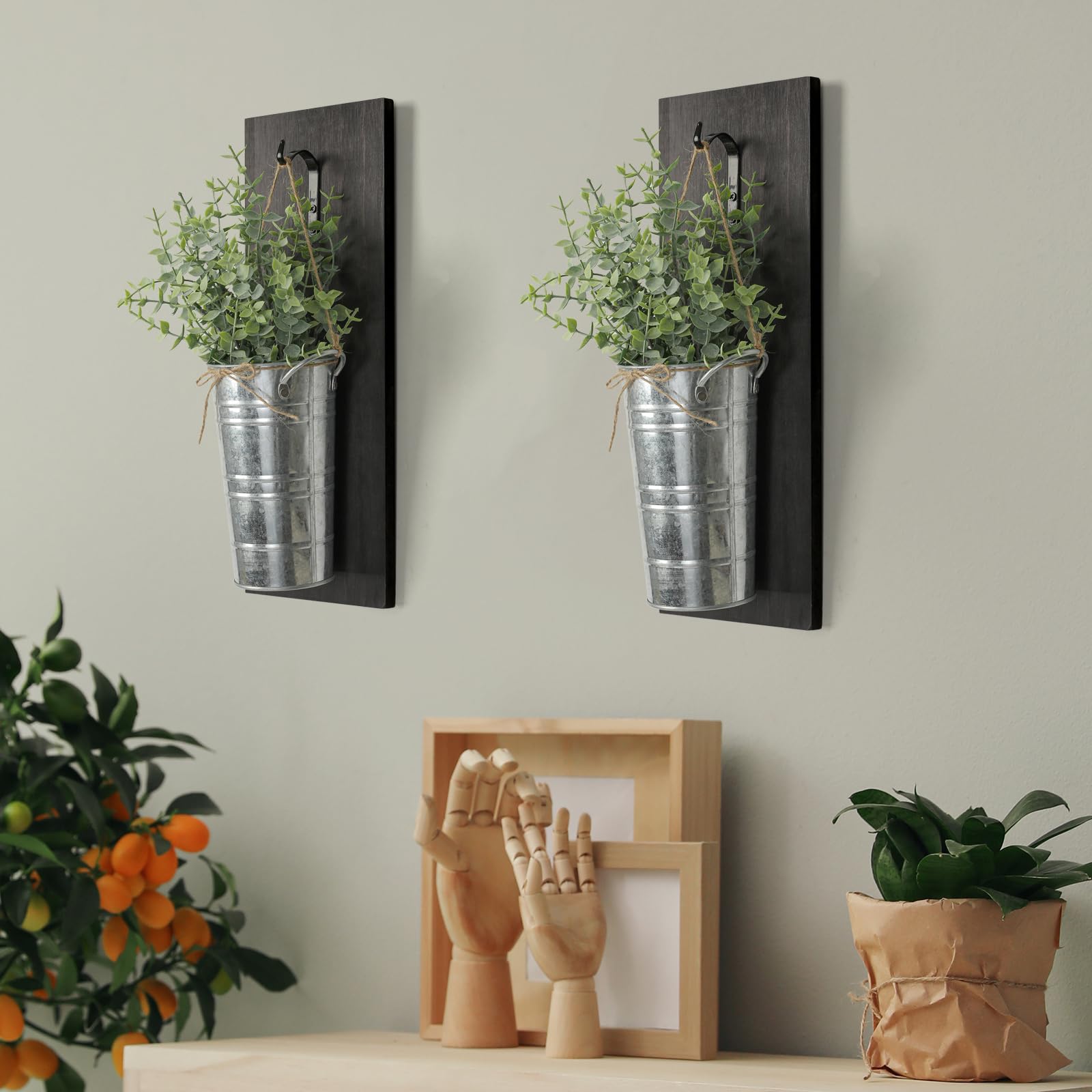 SHOHAYTO mounted planters in a modern kitchen adding farmhouse warmth