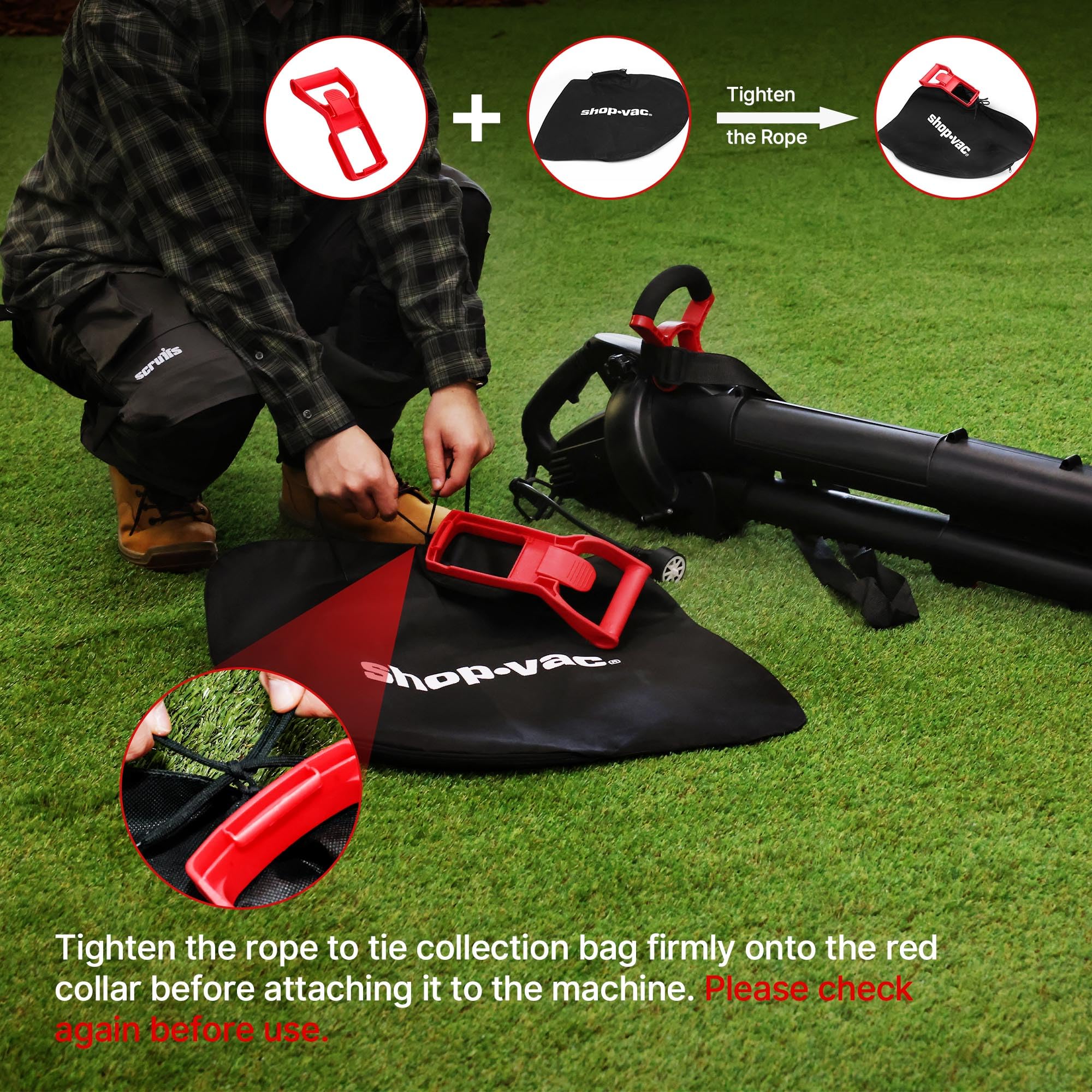 Shop-Vac folded and stored compactly saving garage space