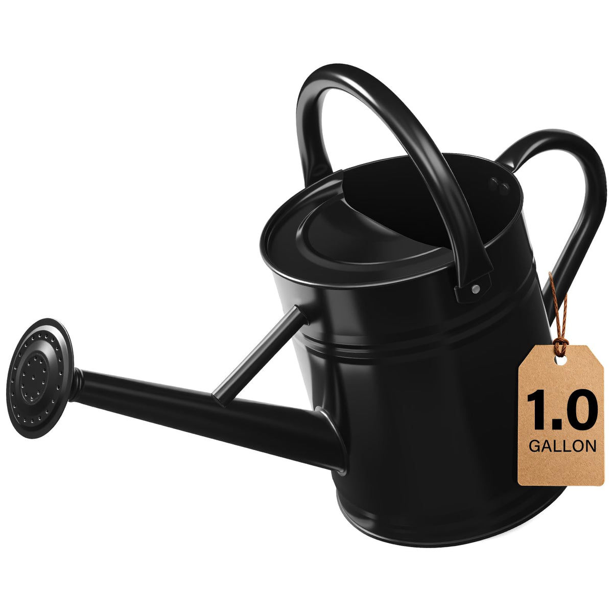 shopwithgreen front view gold watering can showing elegant finish and utility