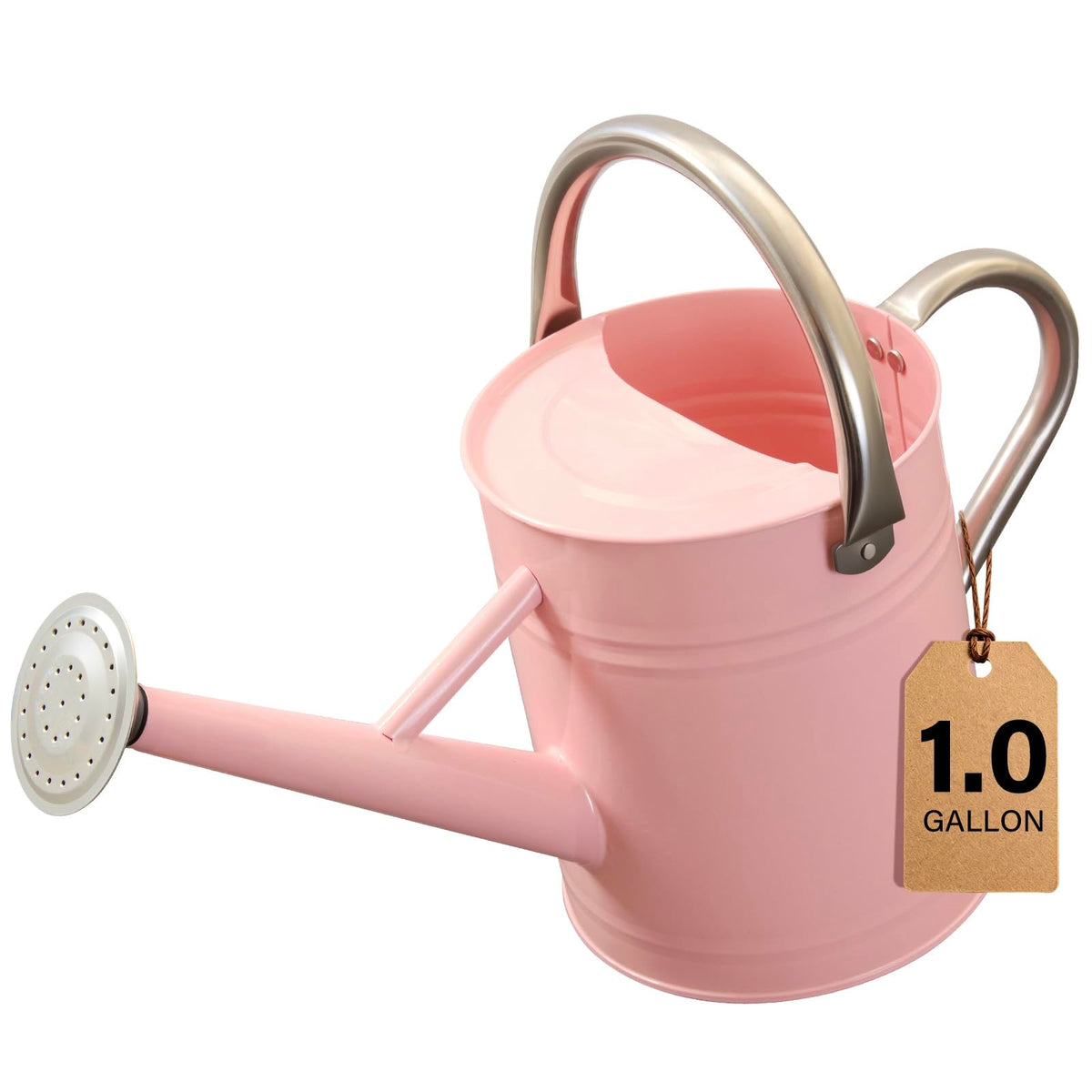 shopwithgreen front view gold watering can shows elegant finish and utility