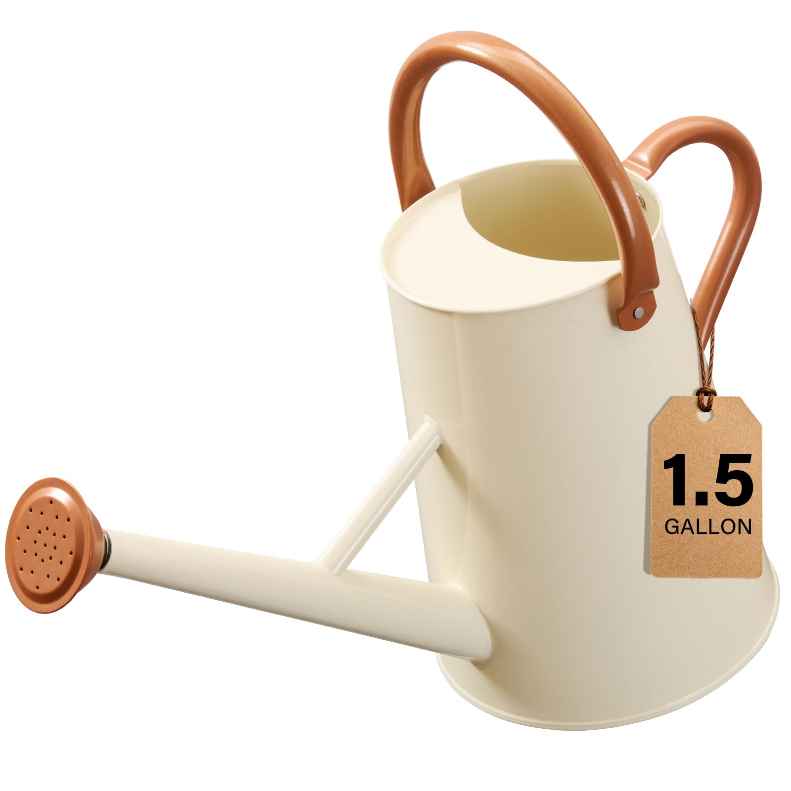 shopwithgreen gold watering can front view showing capacity and elegant finish