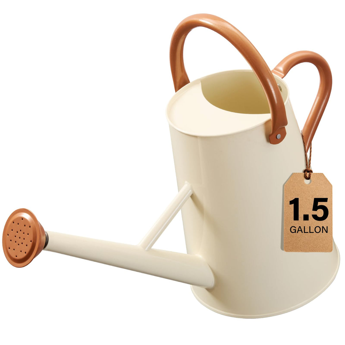 shopwithgreen gold watering can front view showing capacity and elegant finish