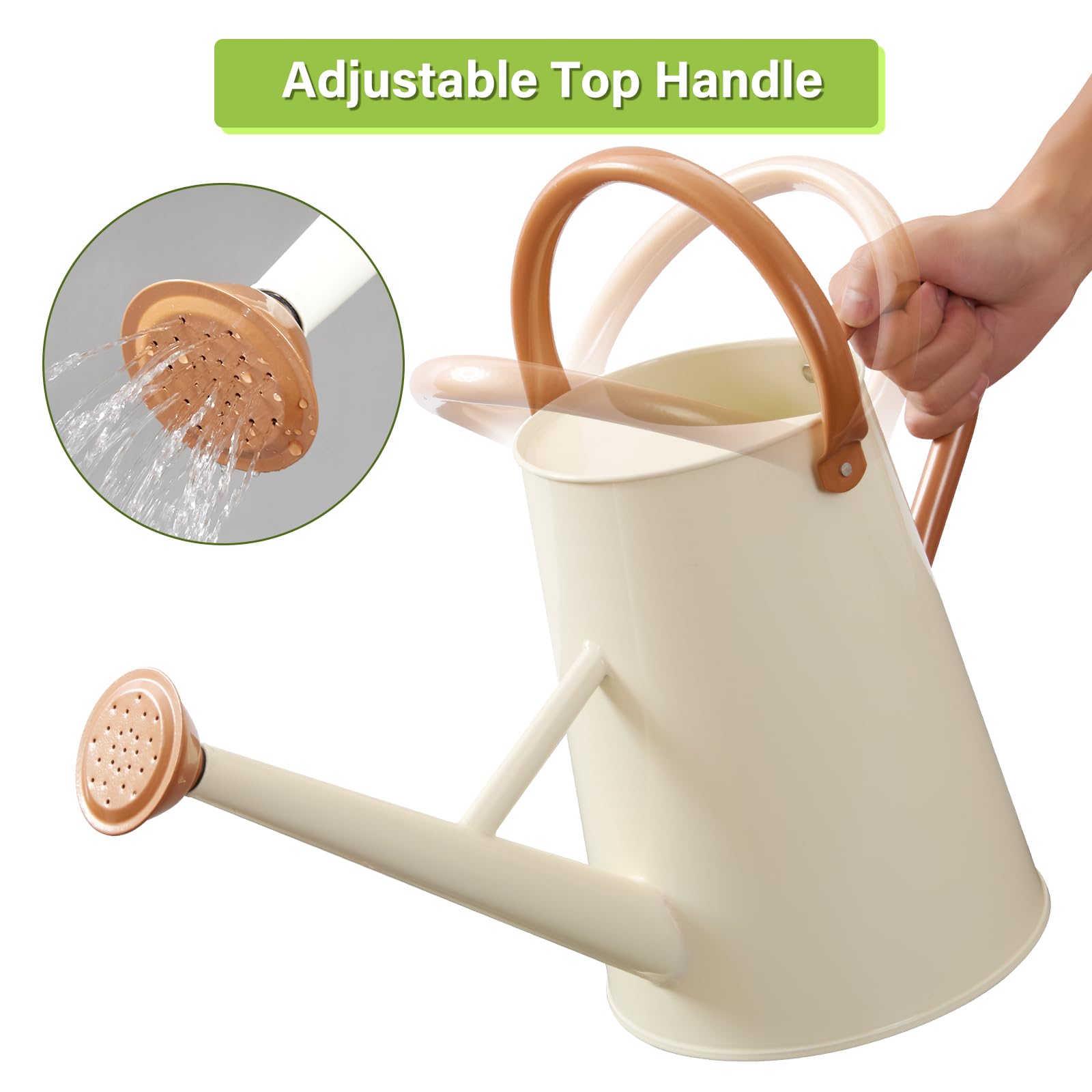 shopwithgreen watering can used to water potted patio plants for controlled flow