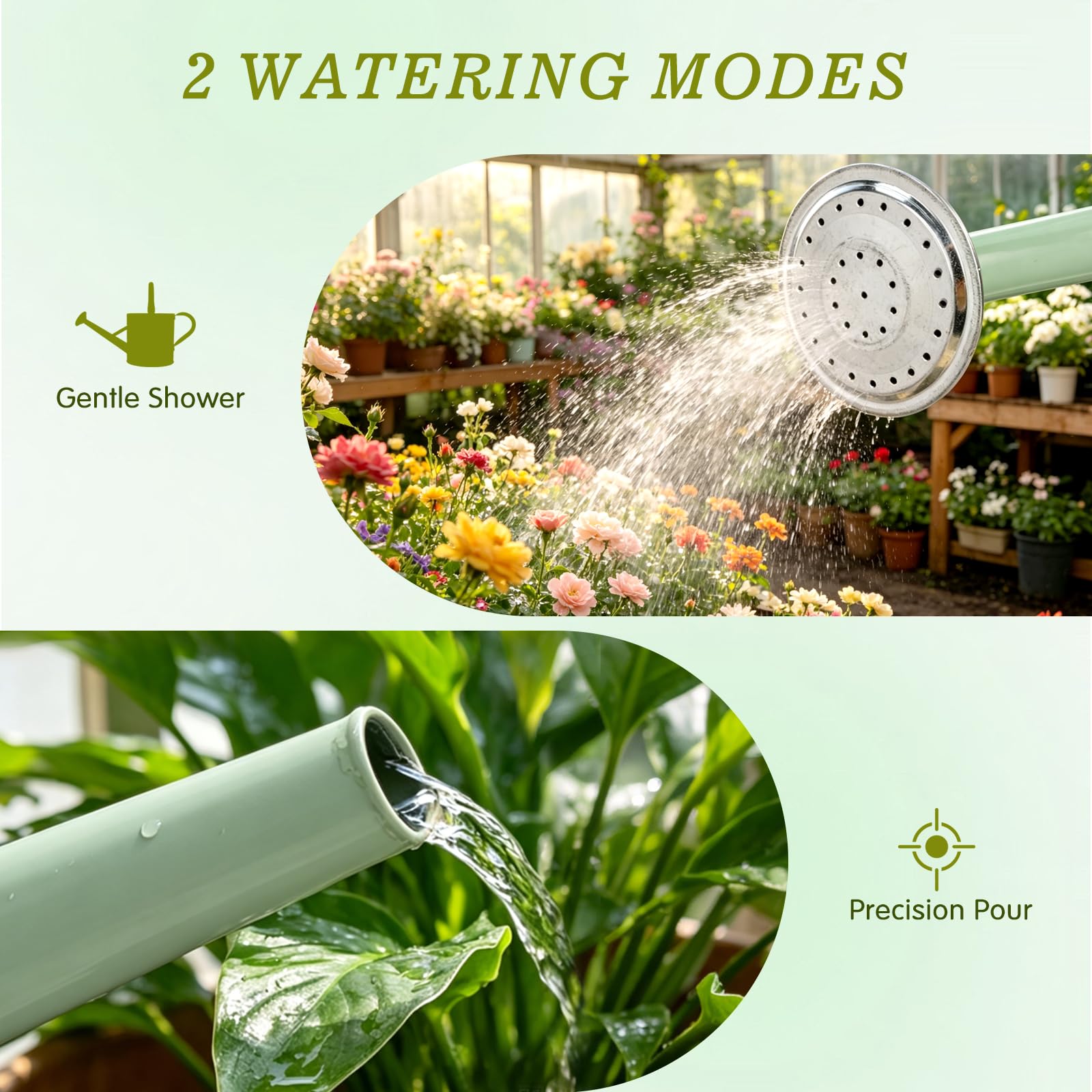 shopwithgreen side profile with water level showing 1-gallon capacity