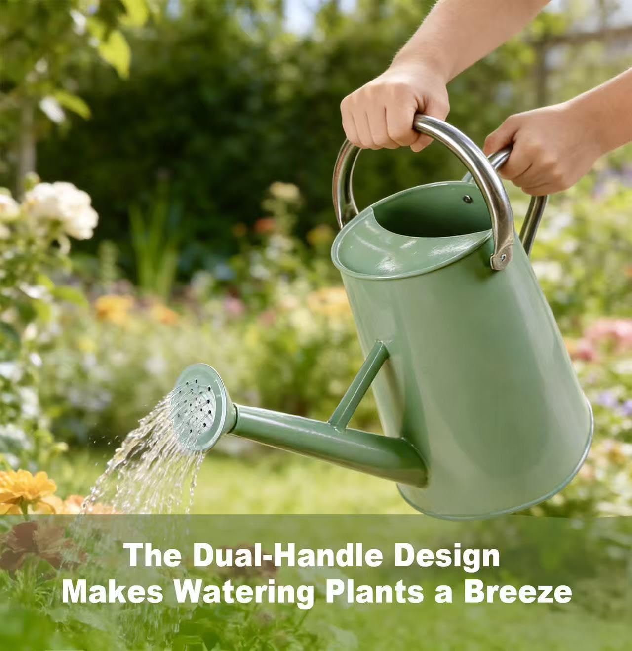 shopwithgreen watering can in use watering pots for precise plant care