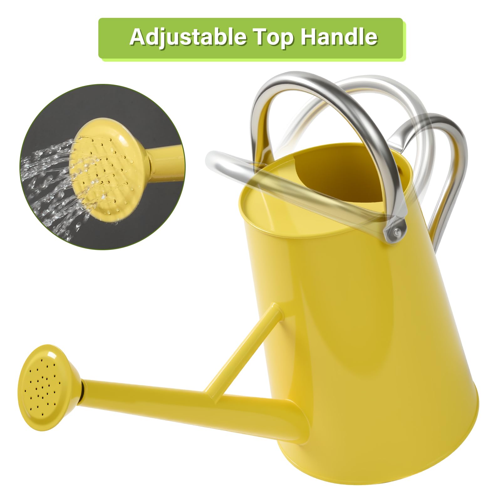 shopwithgreen watering can beside measuring cup illustrating 1.5 gallon scale