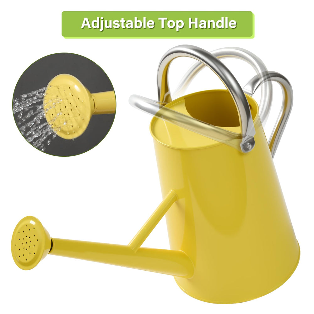 shopwithgreen watering can beside measuring cup illustrating 1.5 gallon scale