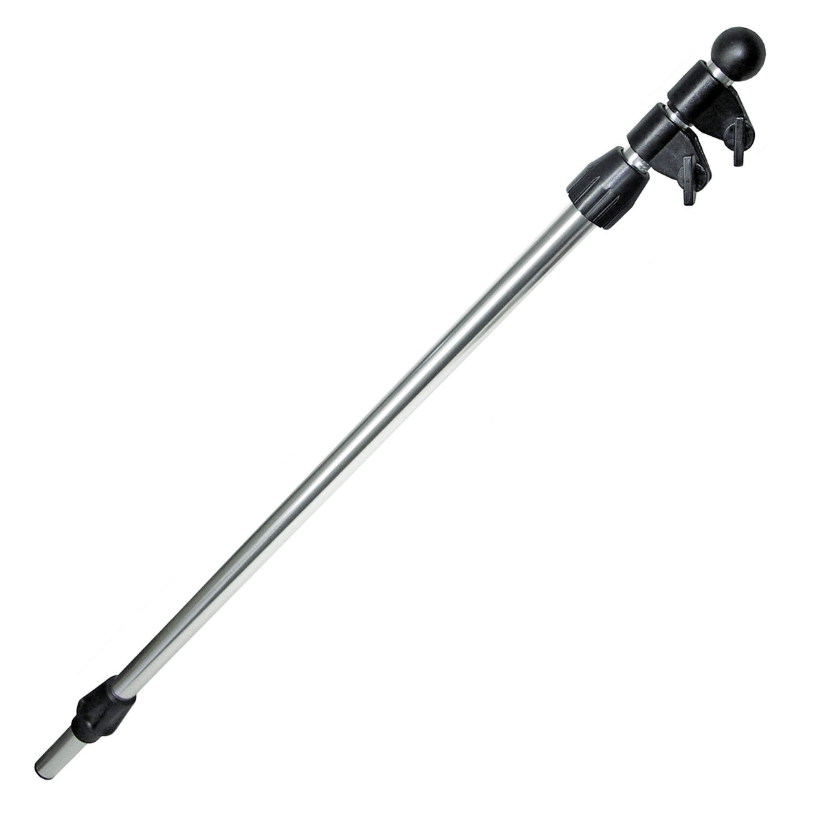 Shoreline Marine front view of telescoping flag pole showing compact profile and sleek finish