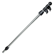 Shoreline Marine front view of telescoping flag pole showing compact profile and sleek finish