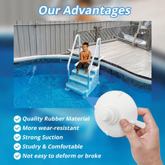 showingo pool scene with steps in use showing secure footing and safer entry