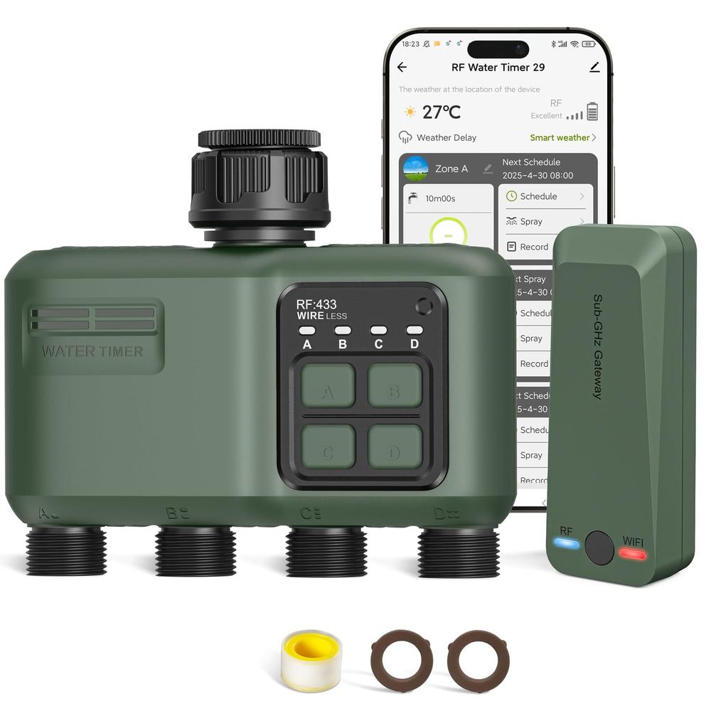 Shrivee front unit showing four-zone ports and durable casing, simplifies zone control