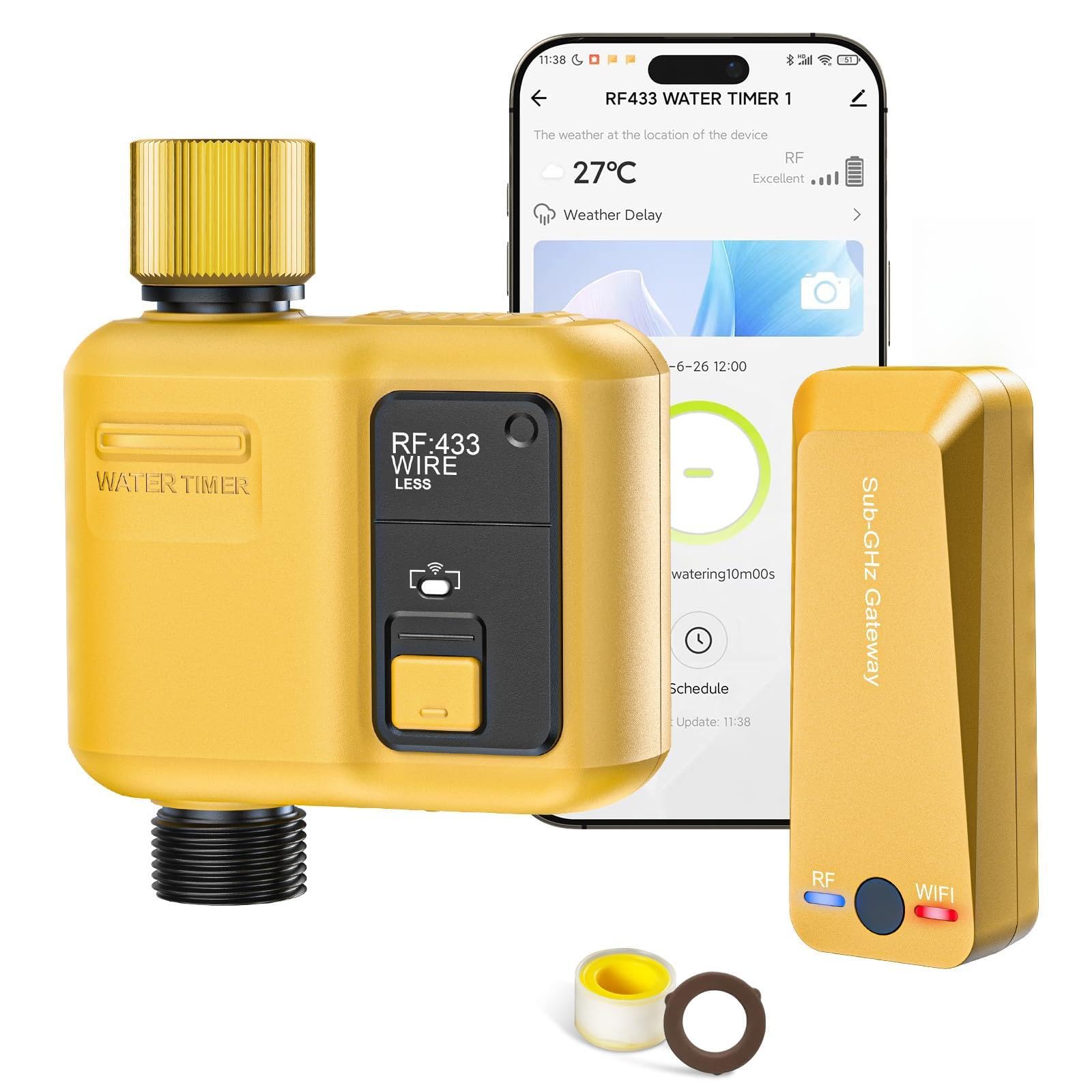 Shrivee front view showing WiFi hose timer controls and clear display for easy scheduling