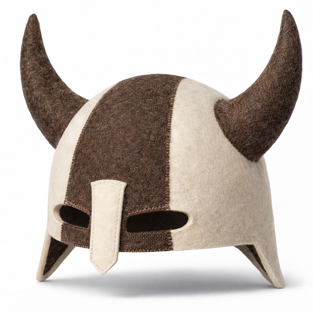 SHSH trade group front view showing Viking sauna hat protecting head