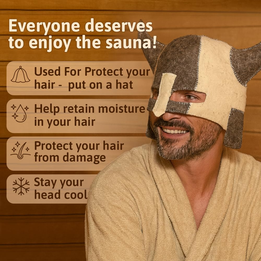 SHSH trade group hat in a sauna setting suggesting longer comfortable sessions