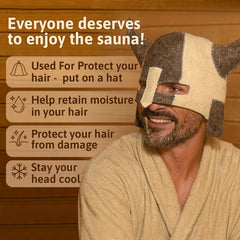 SHSH trade group hat in a sauna setting suggesting longer comfortable sessions