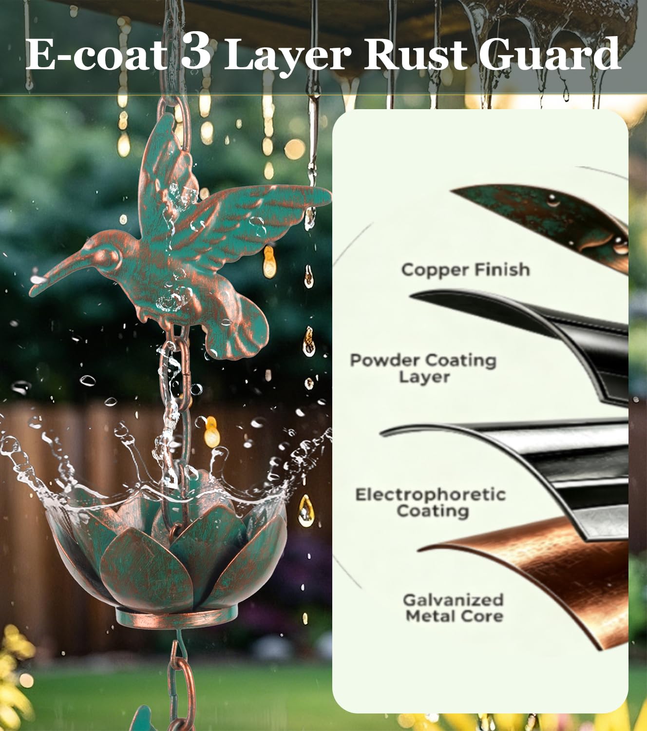 shumi metal finish with water droplets showing corrosion resistance benefit