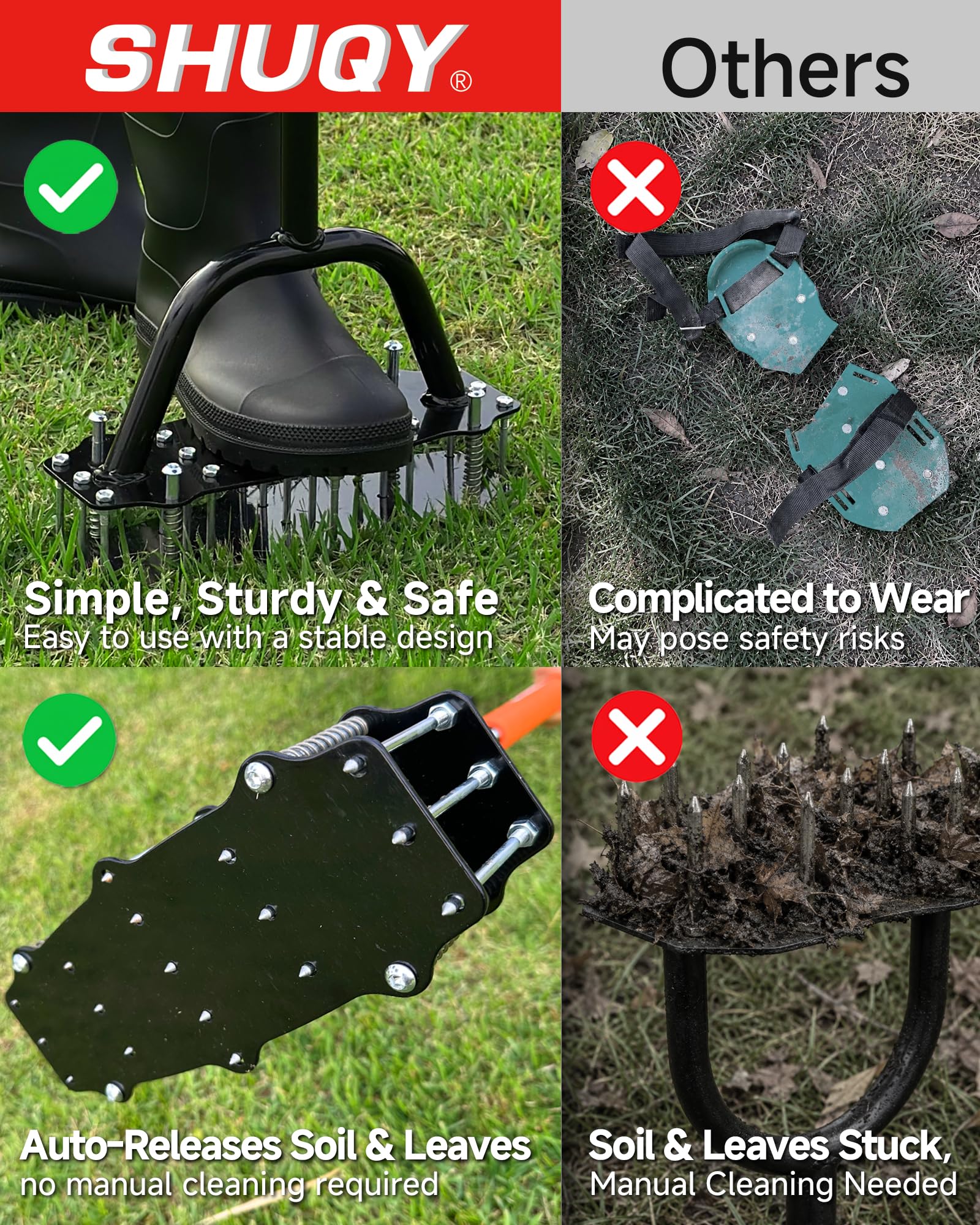 SHUQY textured T-handle detail offering ergonomic grip and reduced fatigue