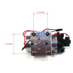 Shurflo top diagram and label with model number and specs for confident installation benefit