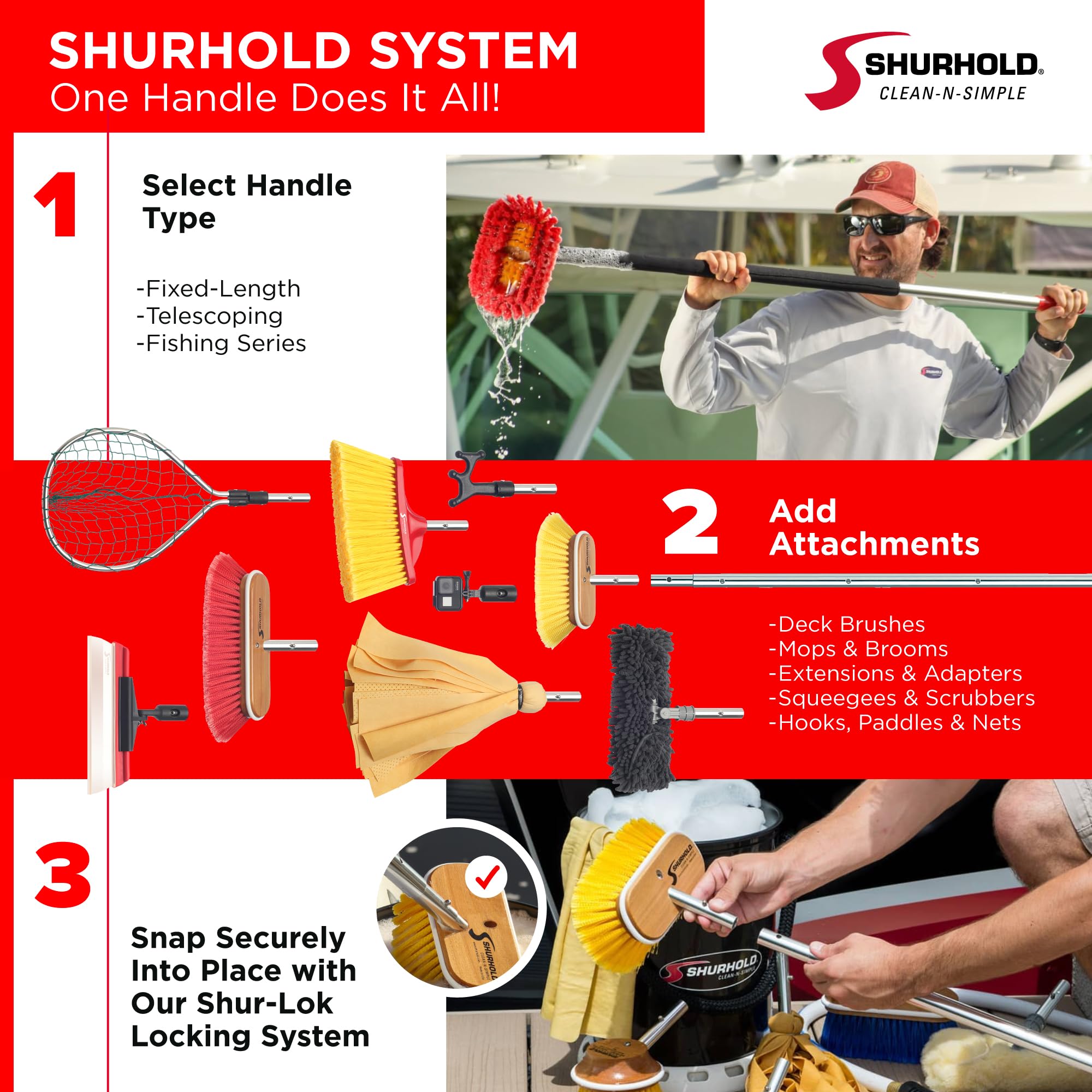 Shurhold 965 bristle closeup highlighting red polystyrene mix for dual-action cleaning