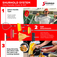 Shurhold 965 bristle closeup highlighting red polystyrene mix for dual-action cleaning