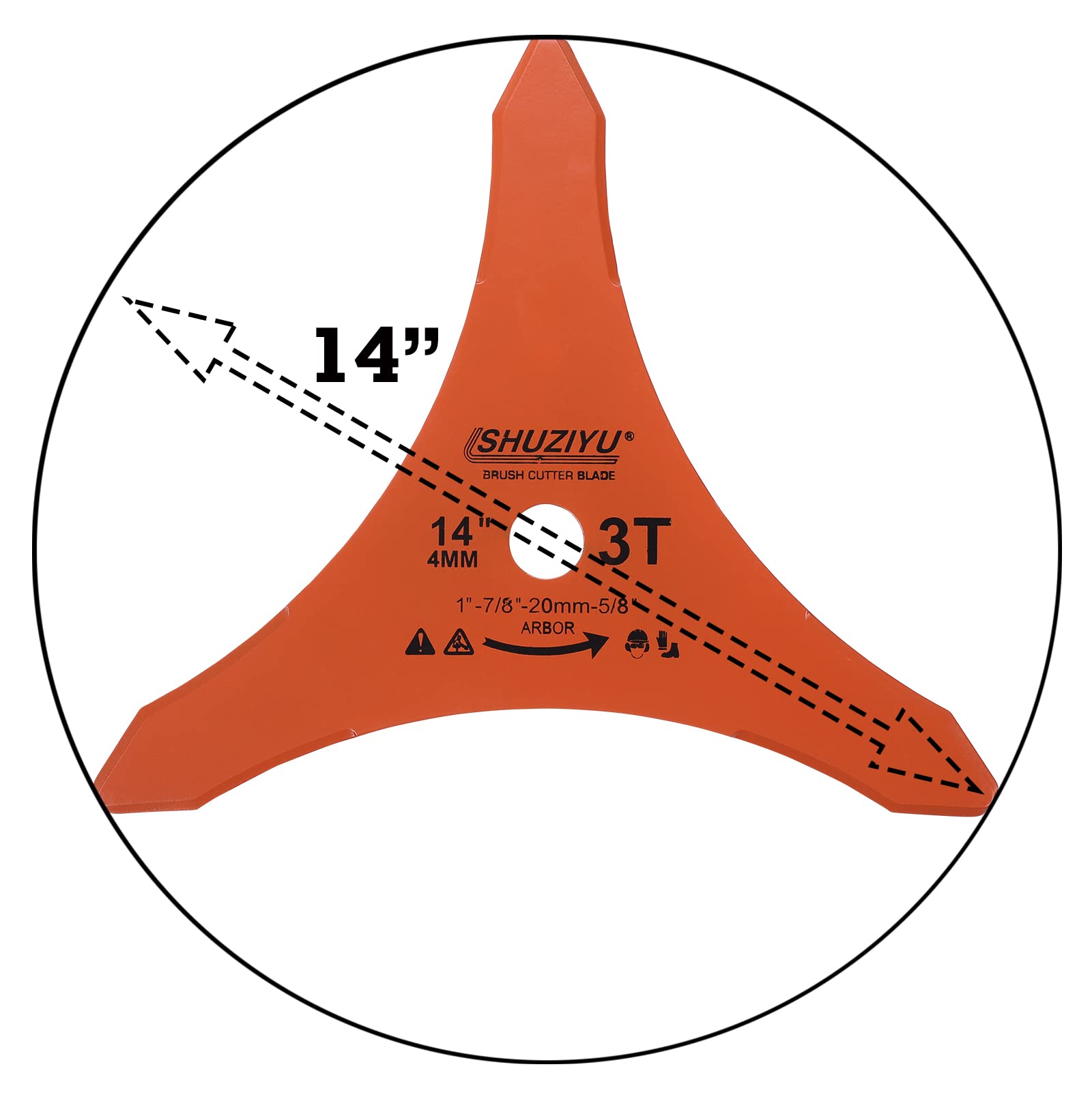 SHUZIYU blade beside ruler showing 14 inch diameter for quick size verification
