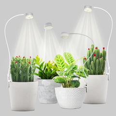 Shyineyou front view of four clip grow lights showing space-saving setup and even coverage