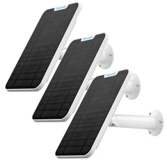 Shyueda front view showing three solar panels and included mounts, clear compatibility labeling