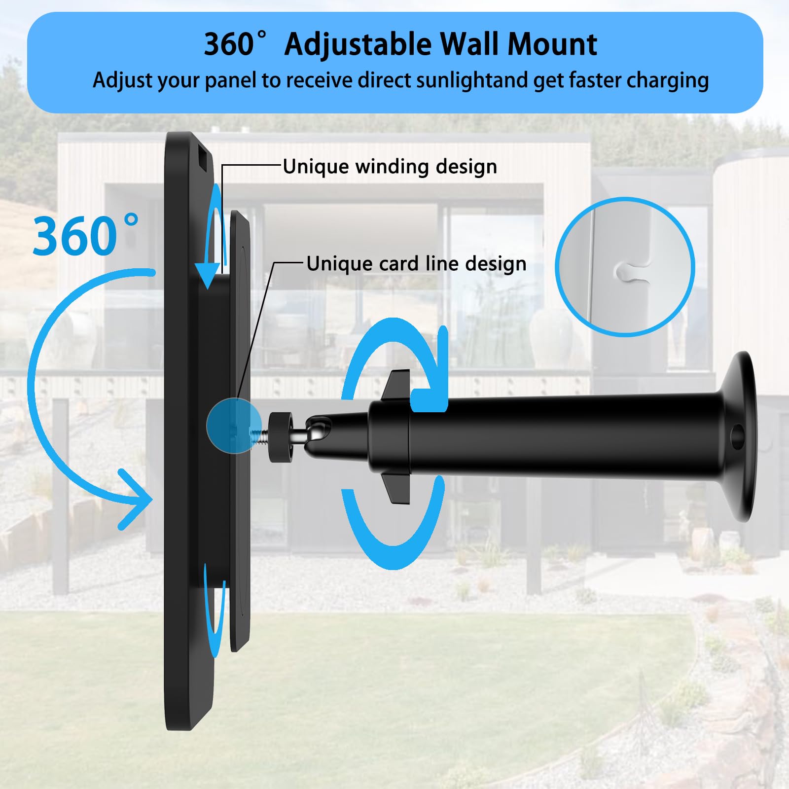 Shyueda included wall mount and screws showing secure, adjustable installation