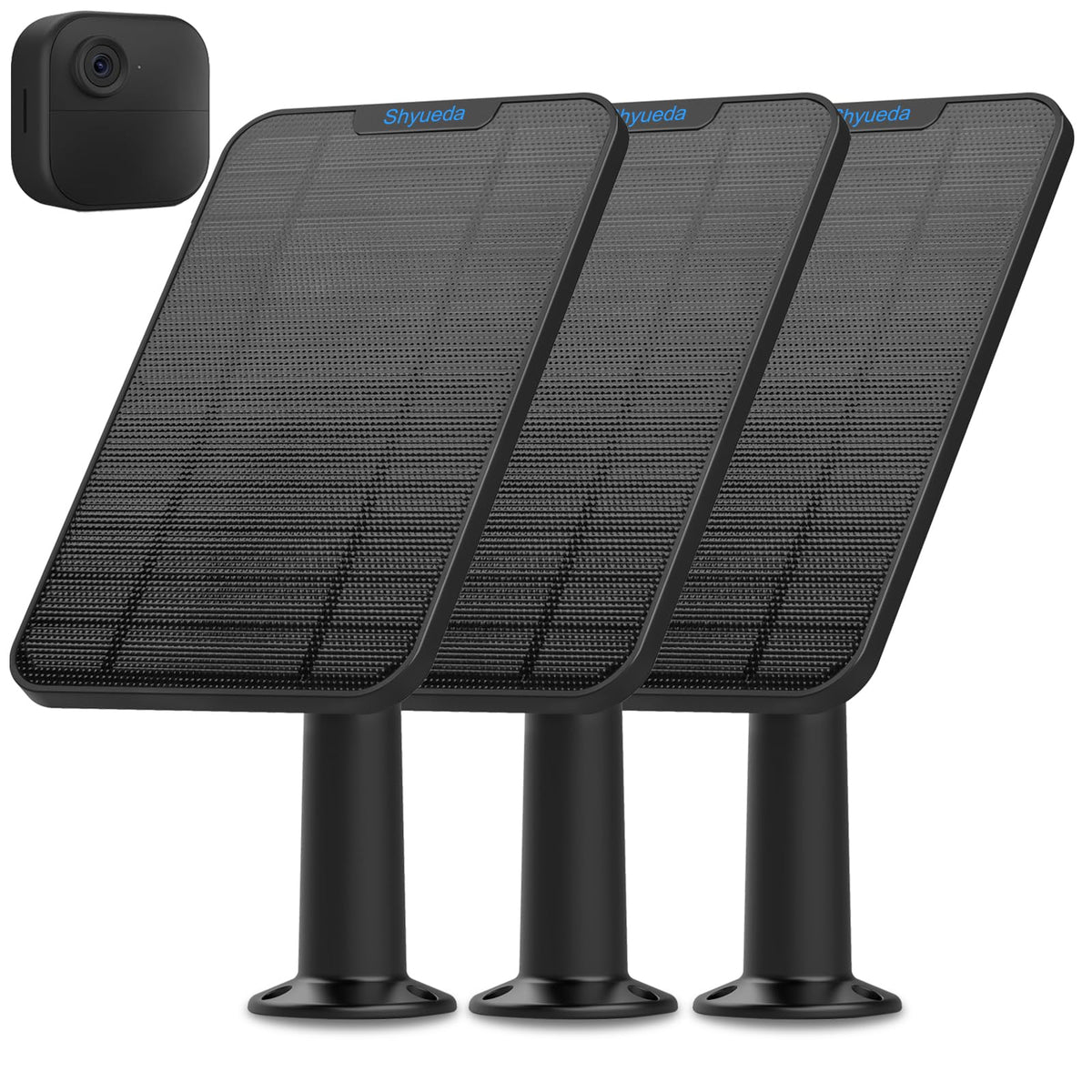 Shyueda front view of solar panel showing compact design and steady charging