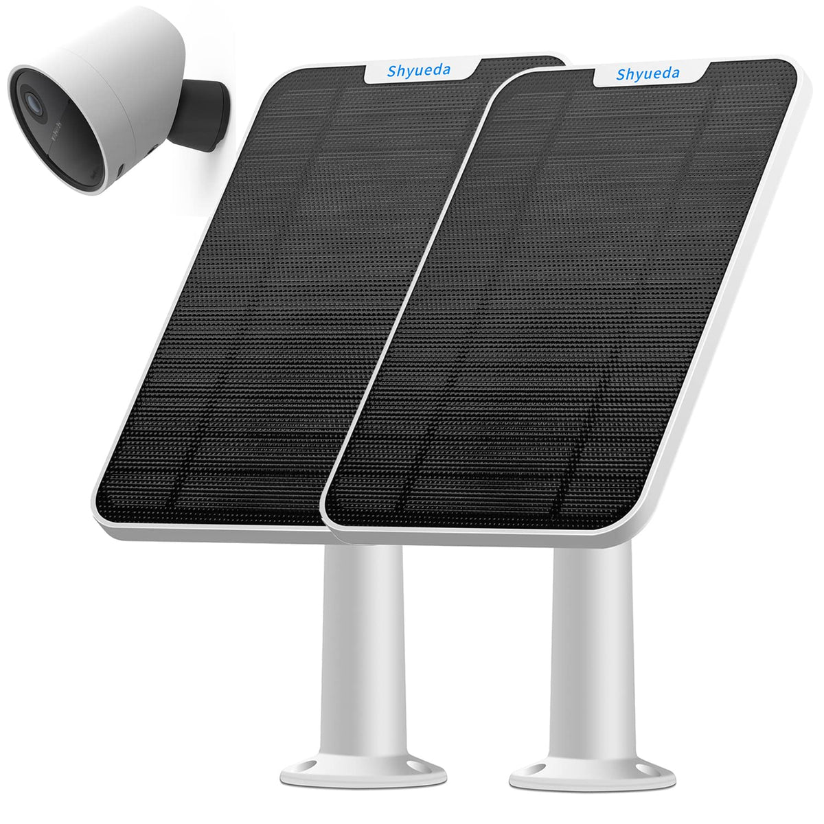 Shyueda solar panel front view showing compact design and mounting points benefits continuous charging