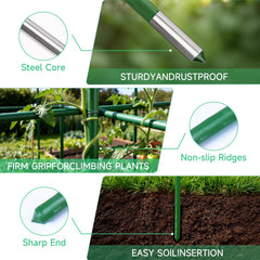 Sidefusi stakes-in-soil placed in raised bed delivering wind-resistant support