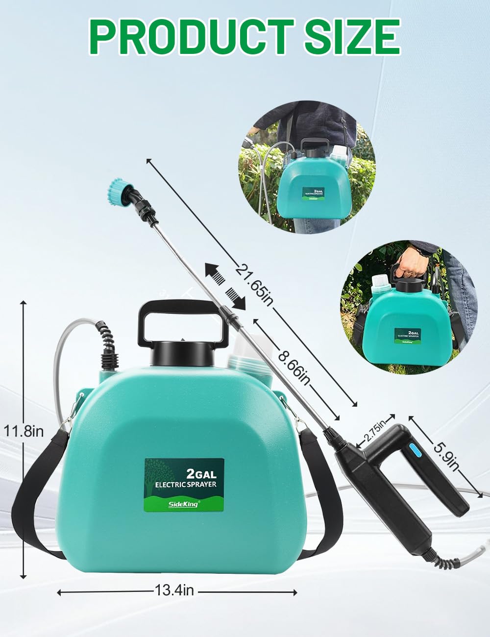 SideKing charger and accessories showing USB recharge convenience