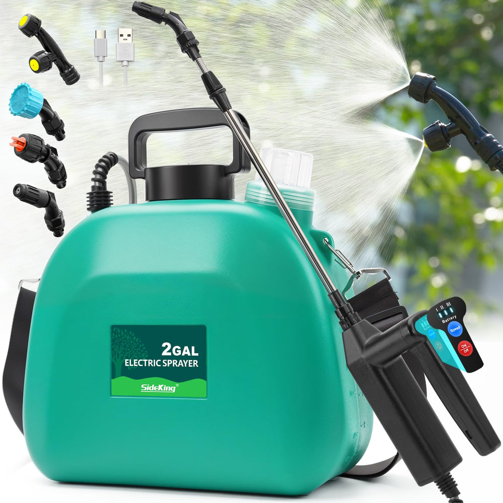 SideKing front view showing compact sprayer for easy storage