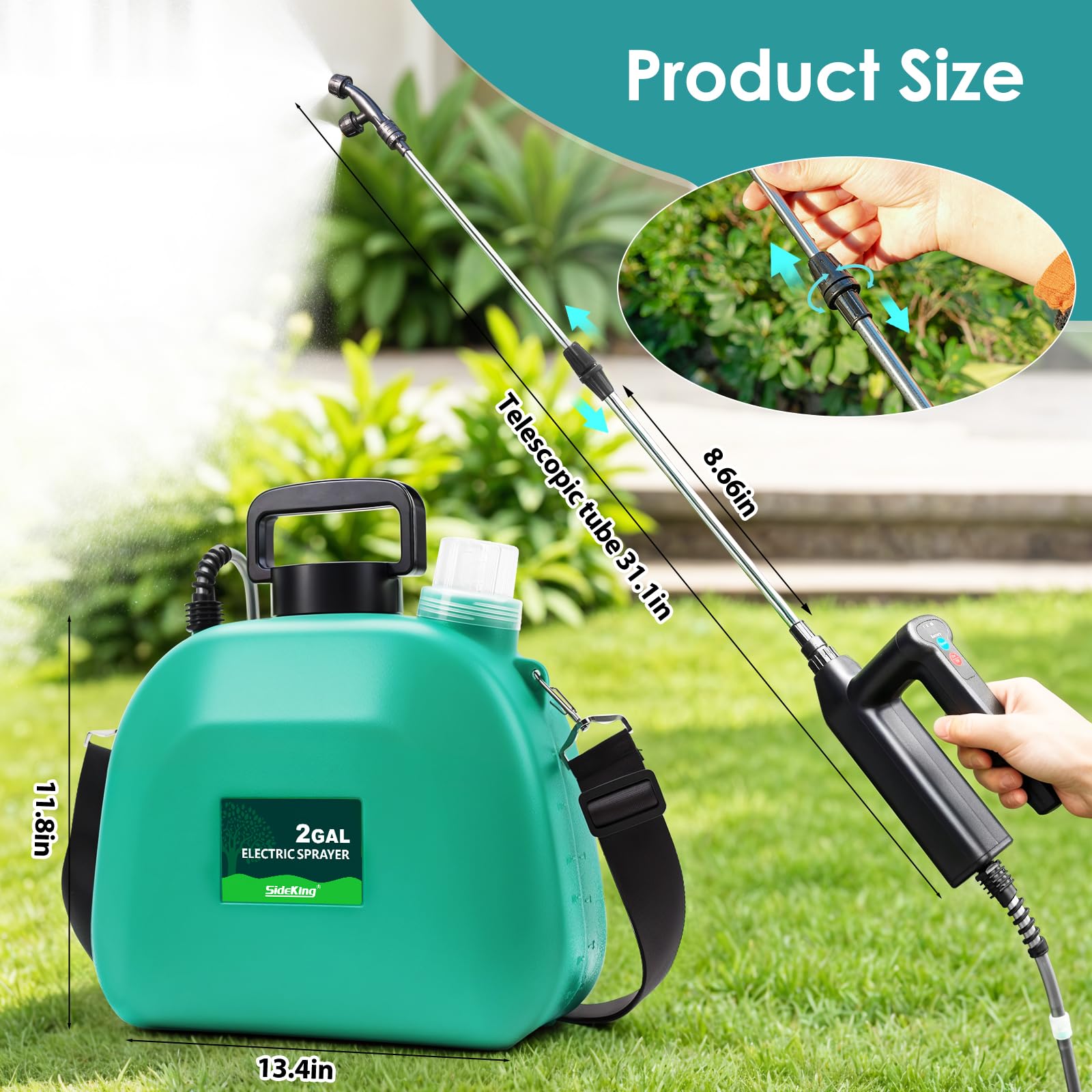 SideKing sprayer in use treating garden beds for efficient coverage