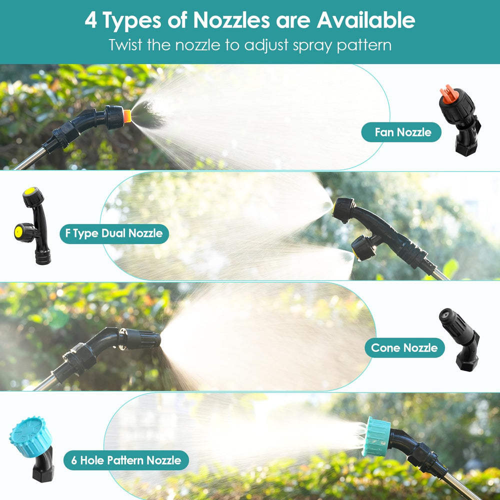 SideKing four interchangeable nozzles close-up for spray versatility