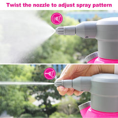 SideKing two included nozzles and extended spout laid out for versatile spray options