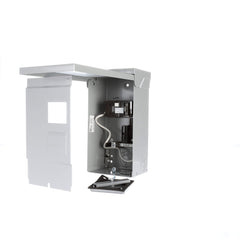Siemens spa panel front enclosure showing weatherproof door and label, protects outdoors