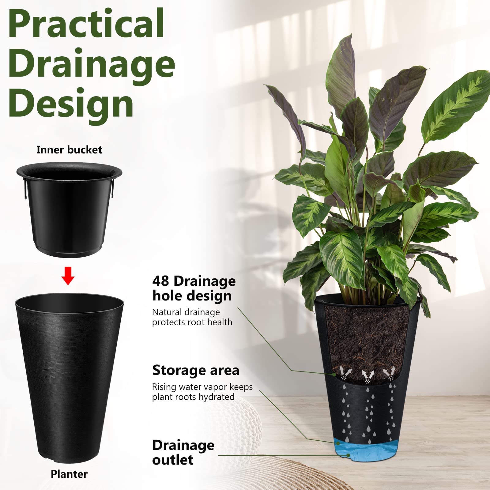Sieral planter with flowering plant on porch for curb appeal benefit