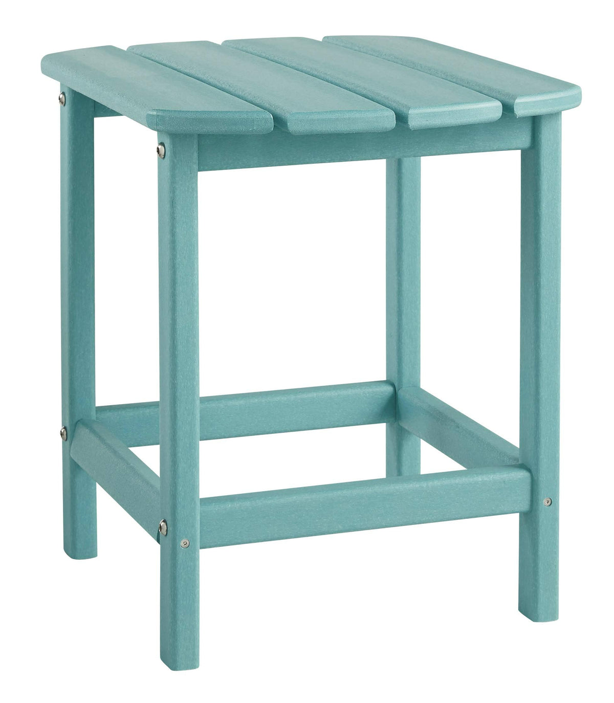 Signature Design by Ashley front view of turquoise end table showing compact size and curb appeal