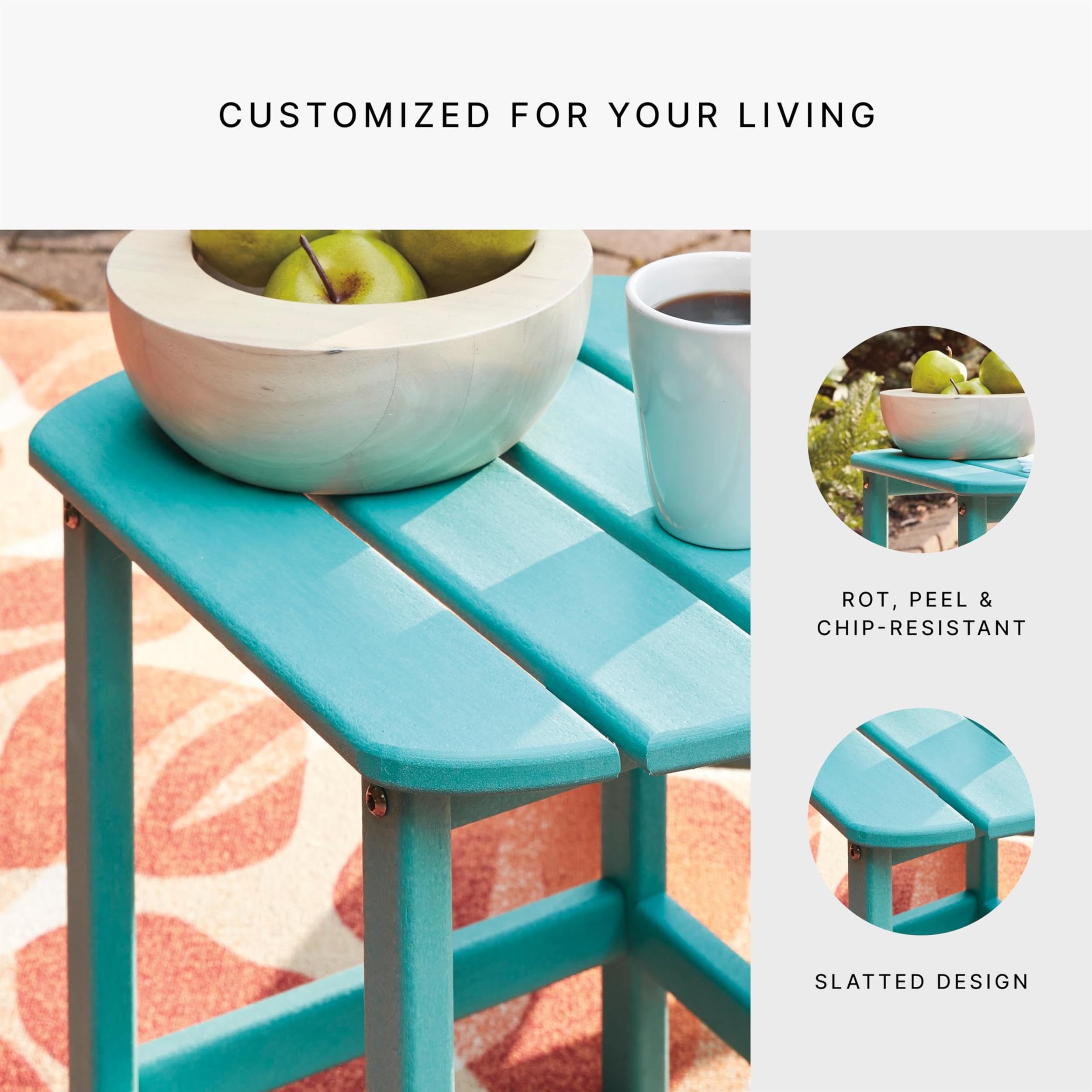 Signature Design by Ashley side profile highlighting table proportions and stable base