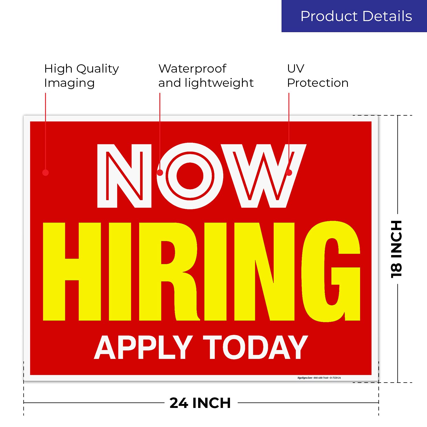 Sigo Signs window display in storefront boosting walk-in applicant awareness