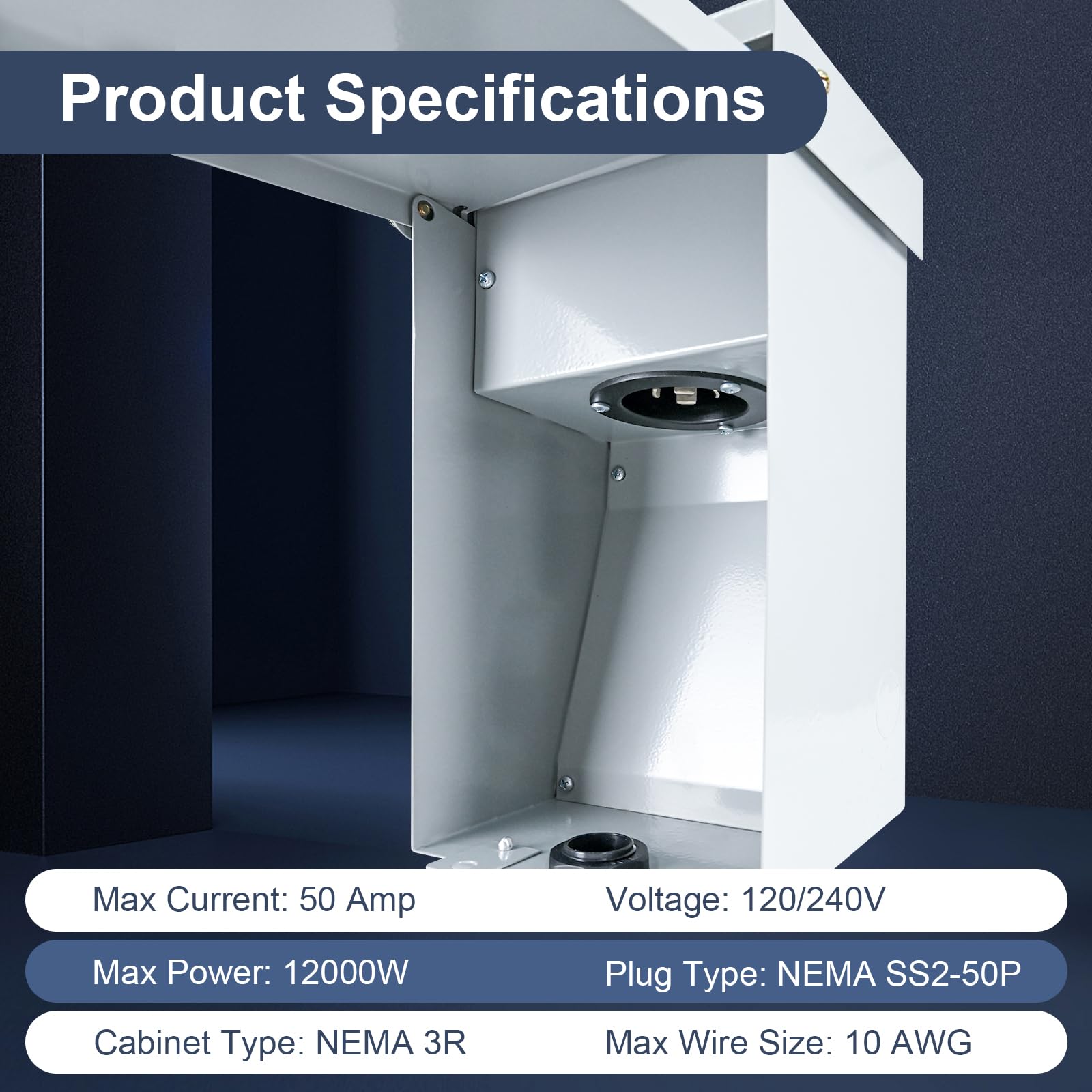 Sigrupery inlet mounted on exterior wall, provides safe outdoor generator hookup