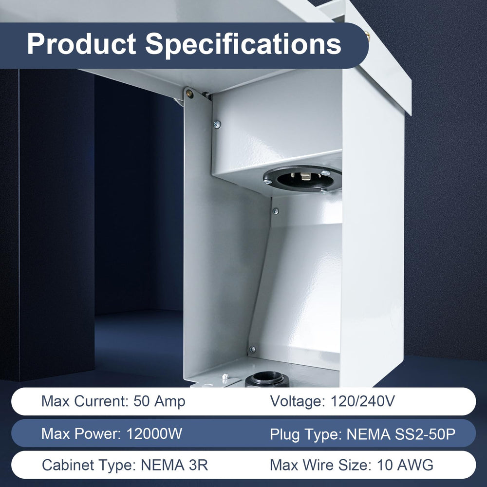Sigrupery inlet mounted on exterior wall, provides safe outdoor generator hookup