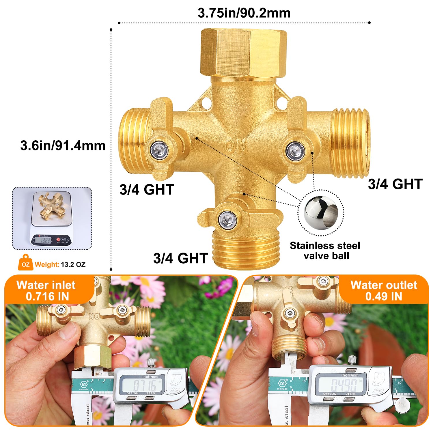 SIGURANTA close-up of the three independent valve switches for precise flow control and convenience