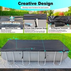 SIHAIAN adjustable center drainage outlet shown with hose for fast water removal benefit