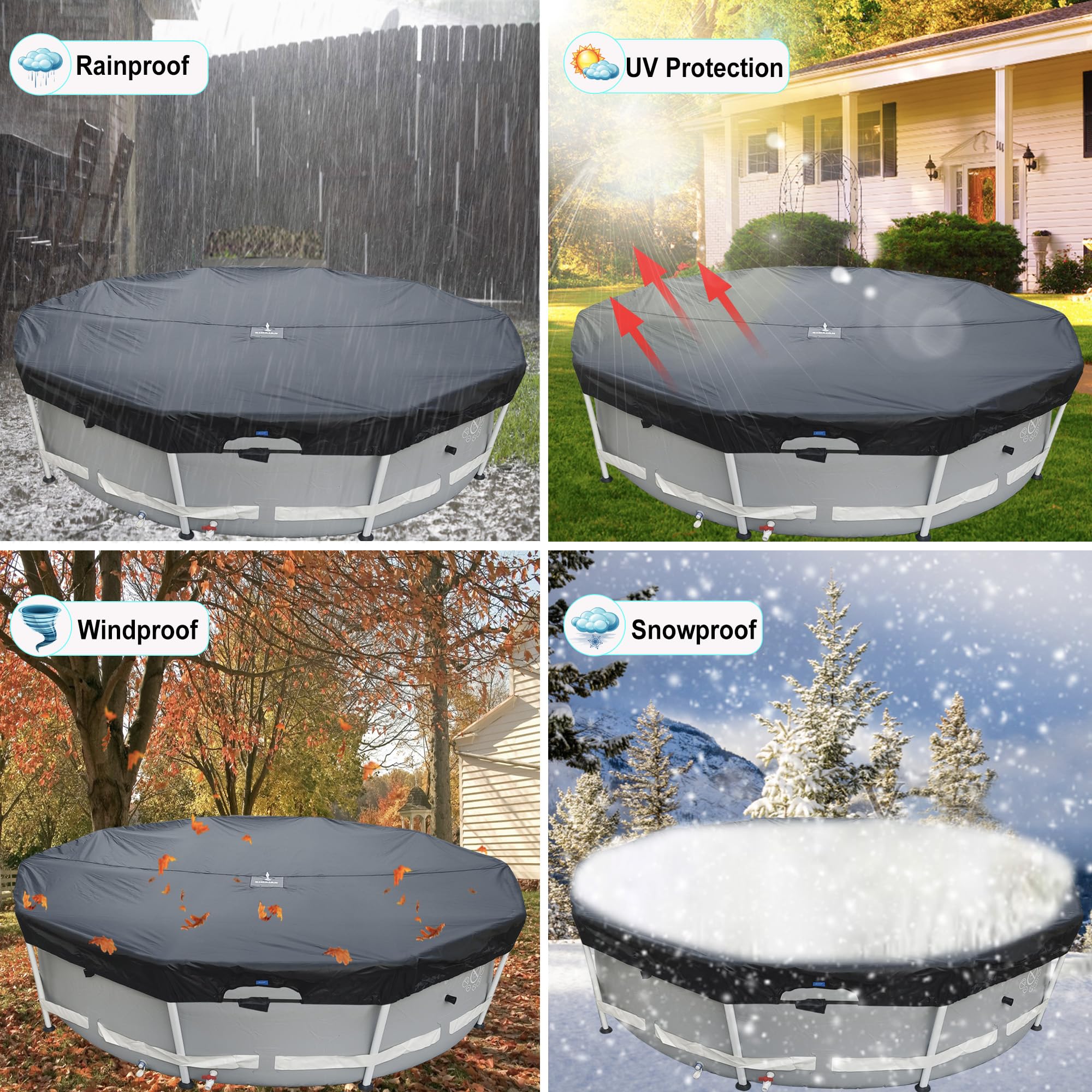SIHAIAN installed on stock tank pool preventing leaves and dirt